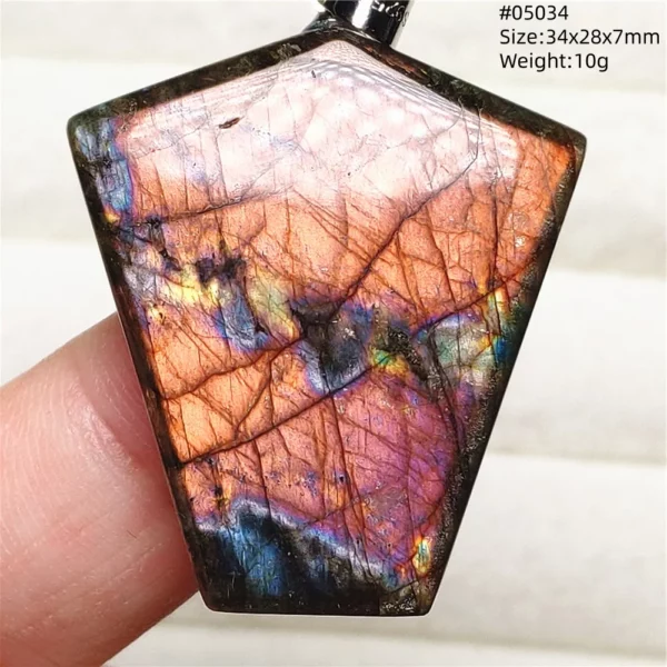 Natural Purple Light Labradorite Pendant Jewelry Pure Flash Purple Labradorite 50x30x7mm Necklace Women Men AAAAAA