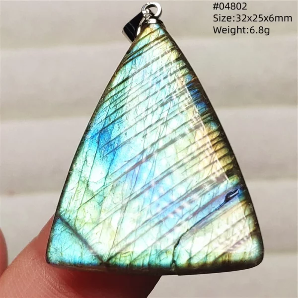 Natural Purple Light Labradorite Pendant Jewelry Pure Flash Purple Labradorite 50x30x7mm Necklace Women Men AAAAAA