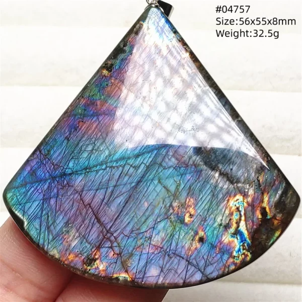 Natural Purple Light Labradorite Pendant Jewelry Pure Flash Purple Labradorite 50x30x7mm Necklace Women Men AAAAAA