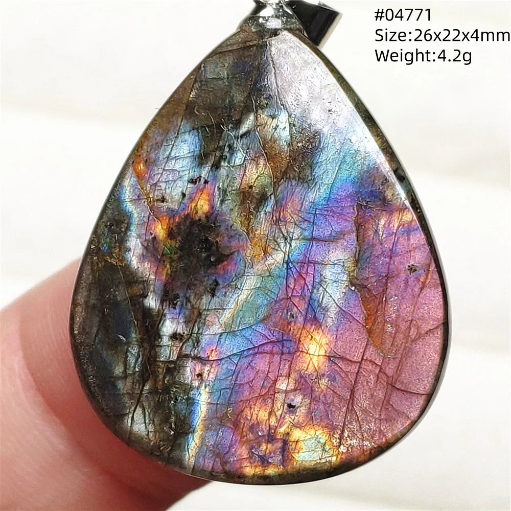 Natural Purple Light Labradorite Pendant Jewelry Pure Flash Purple Labradorite 50x30x7mm Necklace Women Men AAAAAA - Image 42