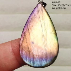 Natural Purple Light Labradorite Pendant Jewelry Pure Flash Purple Labradorite 50x30x7mm Necklace Women Men AAAAAA - Image 66