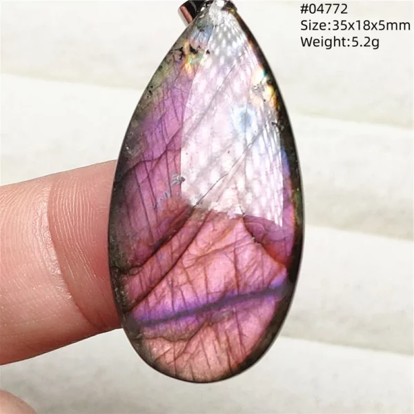 Natural Purple Light Labradorite Pendant Jewelry Pure Flash Purple Labradorite 50x30x7mm Necklace Women Men AAAAAA