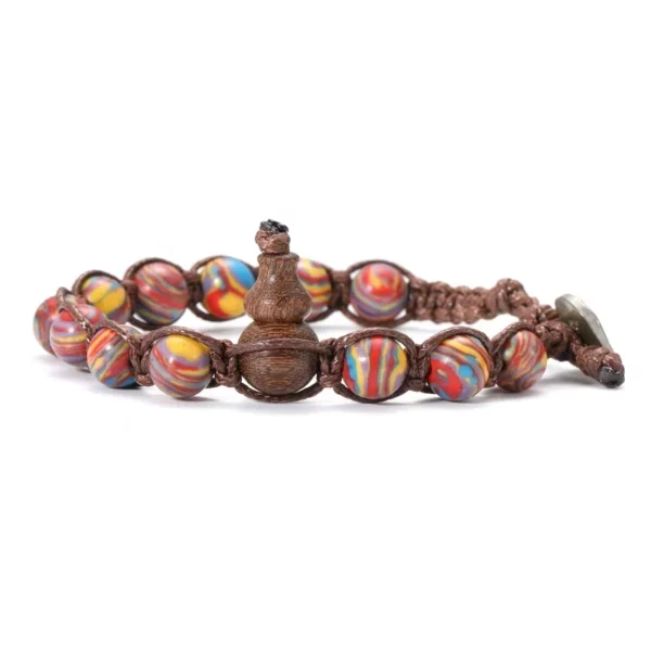Natural Stone Beads Tibetan Buddhist Bracelet for Men Ruyi Gourd Meditation Mantra Bracelet for Men Yoga Jewelry for Women
