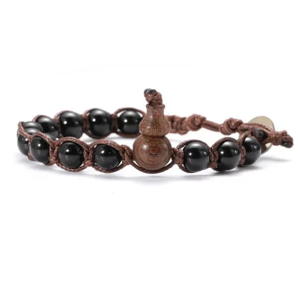 Natural Stone Beads Tibetan Buddhist Bracelet for Men Ruyi Gourd Meditation Mantra Bracelet for Men Yoga Jewelry for Women