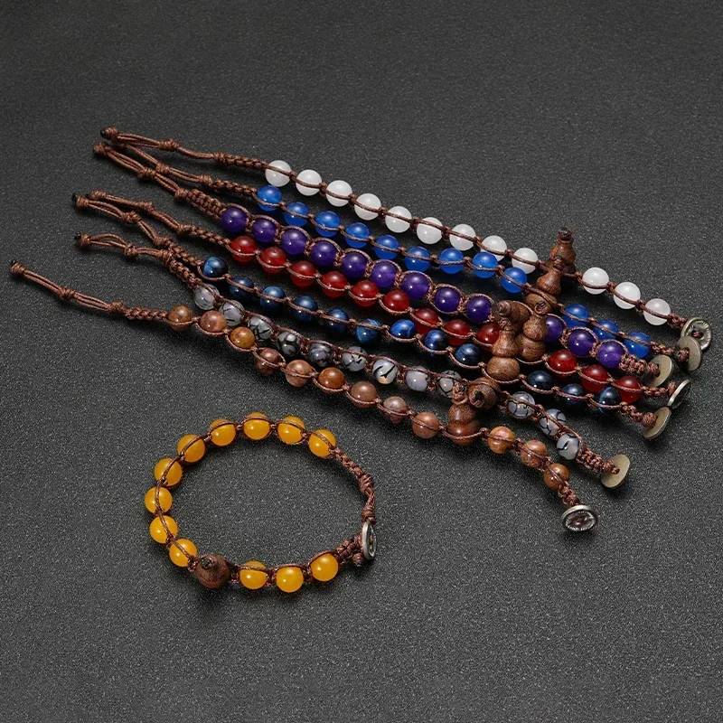 Natural Stone Beads Tibetan Buddhist Bracelet for Men Ruyi Gourd Meditation Mantra Bracelet for Men Yoga Jewelry for Women - Image 3