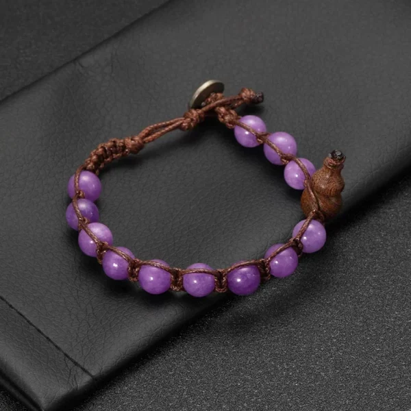 Natural Stone Beads Tibetan Buddhist Bracelet for Men Ruyi Gourd Meditation Mantra Bracelet for Men Yoga Jewelry for Women