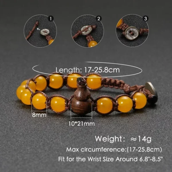 Natural Stone Beads Tibetan Buddhist Bracelet for Men Ruyi Gourd Meditation Mantra Bracelet for Men Yoga Jewelry for Women