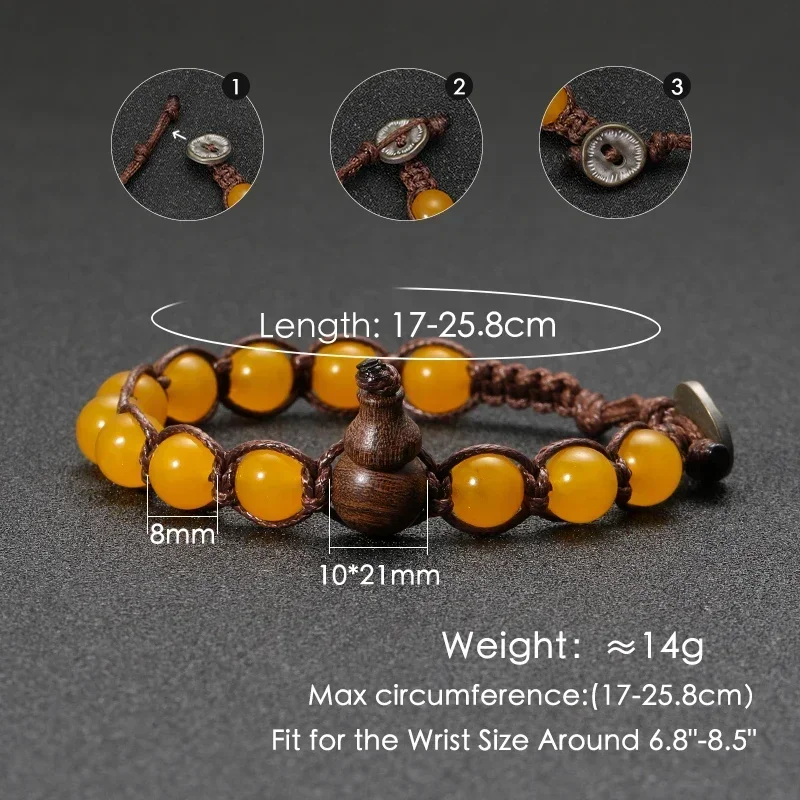 Natural Stone Beads Tibetan Buddhist Bracelet for Men Ruyi Gourd Meditation Mantra Bracelet for Men Yoga Jewelry for Women - Image 5