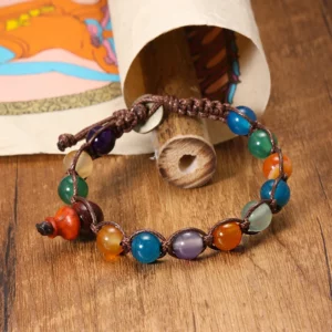 Natural Stone Hand-Woven Bracelet Ladies Men Lucky Charms Adjustable Yoga Bracelet Friendship Jewelry Gift Braccialetto Tibetano - Image 5