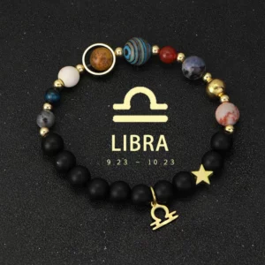 Natural Stone Solar System Eight Planets 12 Zodiac Signs Crystal Stone Bracelet Birthday Gift Zodiac Charm Bracelet Libra Leo - Image 15