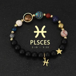 Natural Stone Solar System Eight Planets 12 Zodiac Signs Crystal Stone Bracelet Birthday Gift Zodiac Charm Bracelet Libra Leo - Image 8