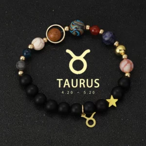 Natural Stone Solar System Eight Planets 12 Zodiac Signs Crystal Stone Bracelet Birthday Gift Zodiac Charm Bracelet Libra Leo - Image 16