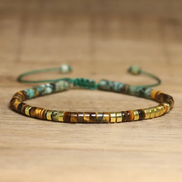 Natural Stone Adjustable Beaded Bracelet for Women