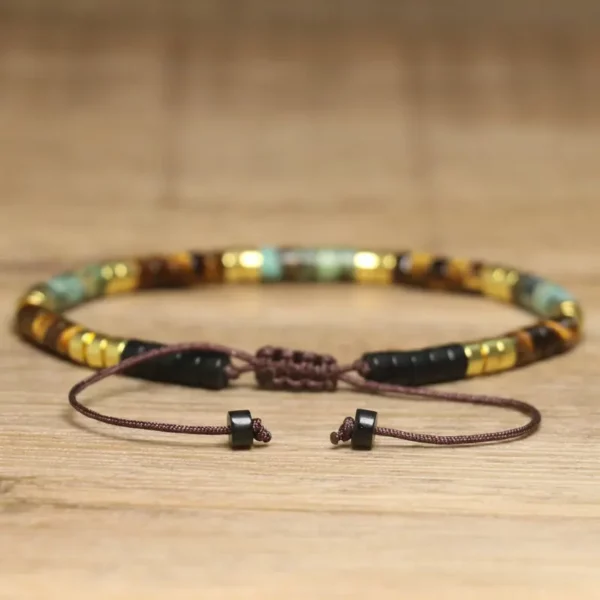 Natural Stone Adjustable Beaded Bracelet for Women