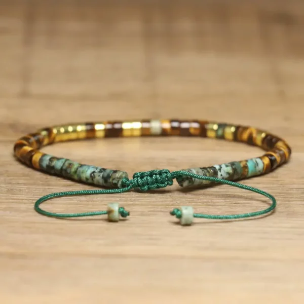 Natural Stone Adjustable Beaded Bracelet for Women