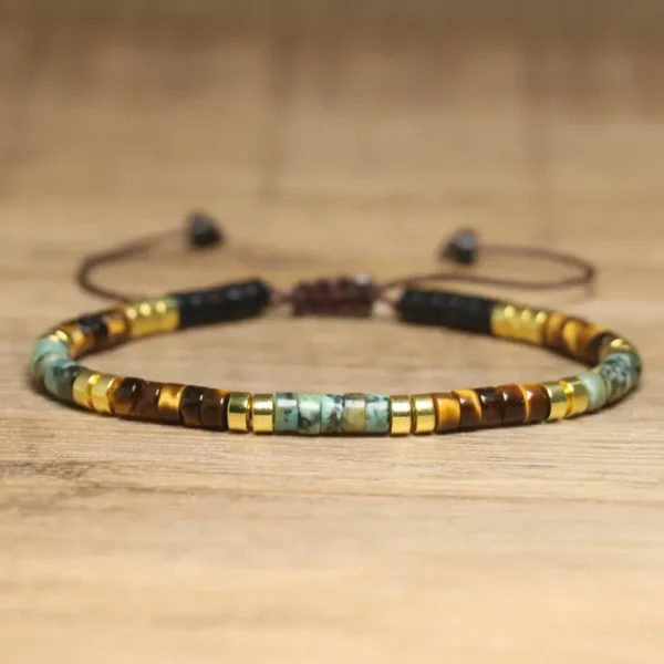 Natural Stone Adjustable Beaded Bracelet for Women