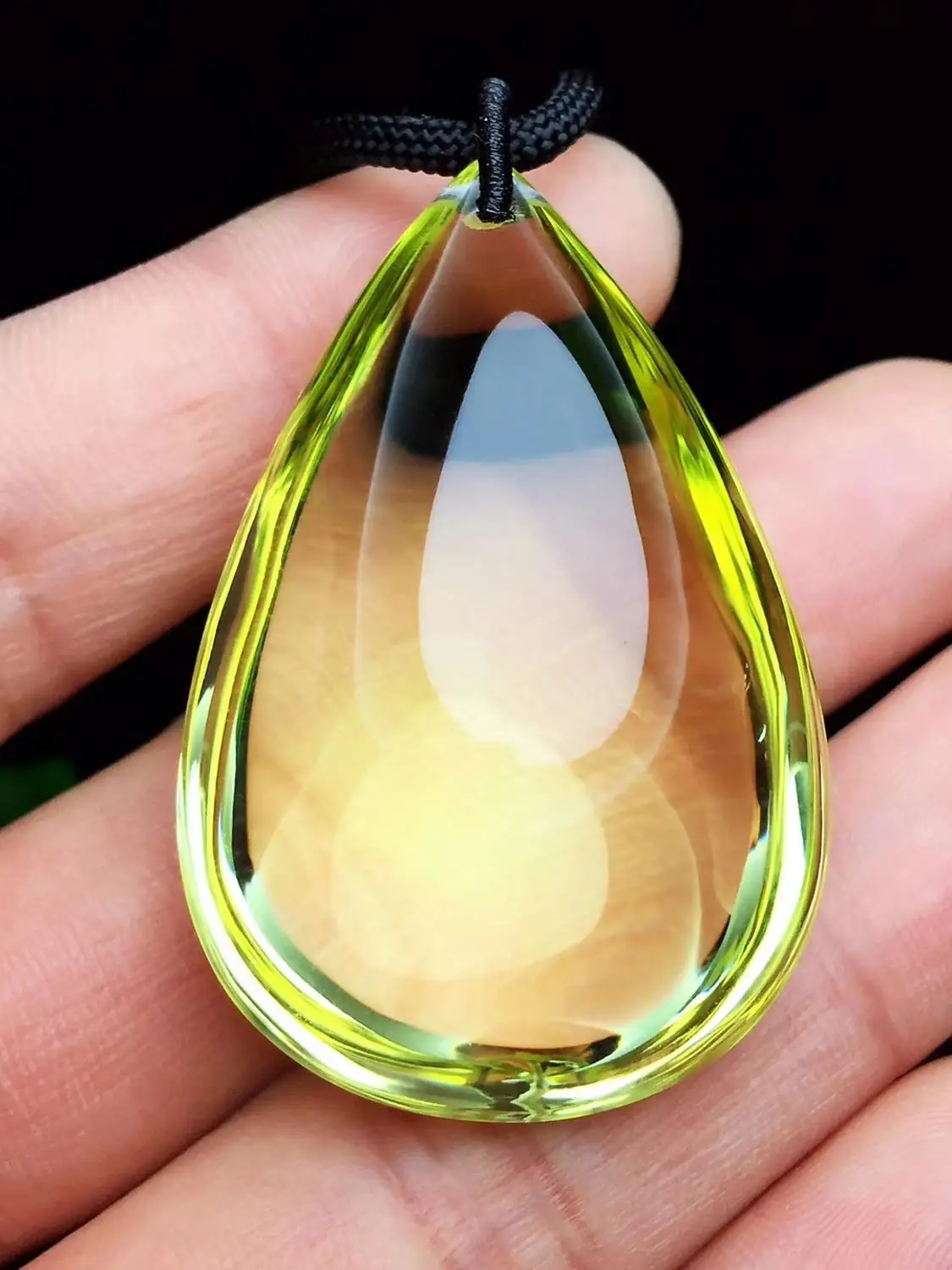 Natural Yellow Citrine Quartz Crystal Women Pendant 48*32*21mm Gemstone Citrine Wealthy Beads Necklace Genuine AAAAA - Image 2