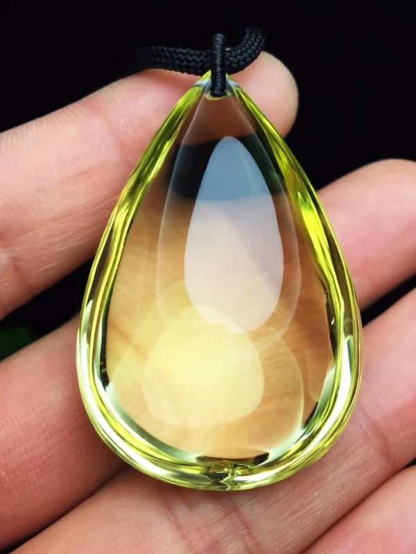 Natural Yellow Citrine Quartz Crystal Women Pendant 48*32*21mm Gemstone Citrine Wealthy Beads Necklace Genuine AAAAA