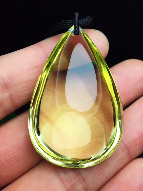 Natural Yellow Citrine Quartz Crystal Women Pendant 48*32*21mm Gemstone Citrine Wealthy Beads Necklace Genuine AAAAA