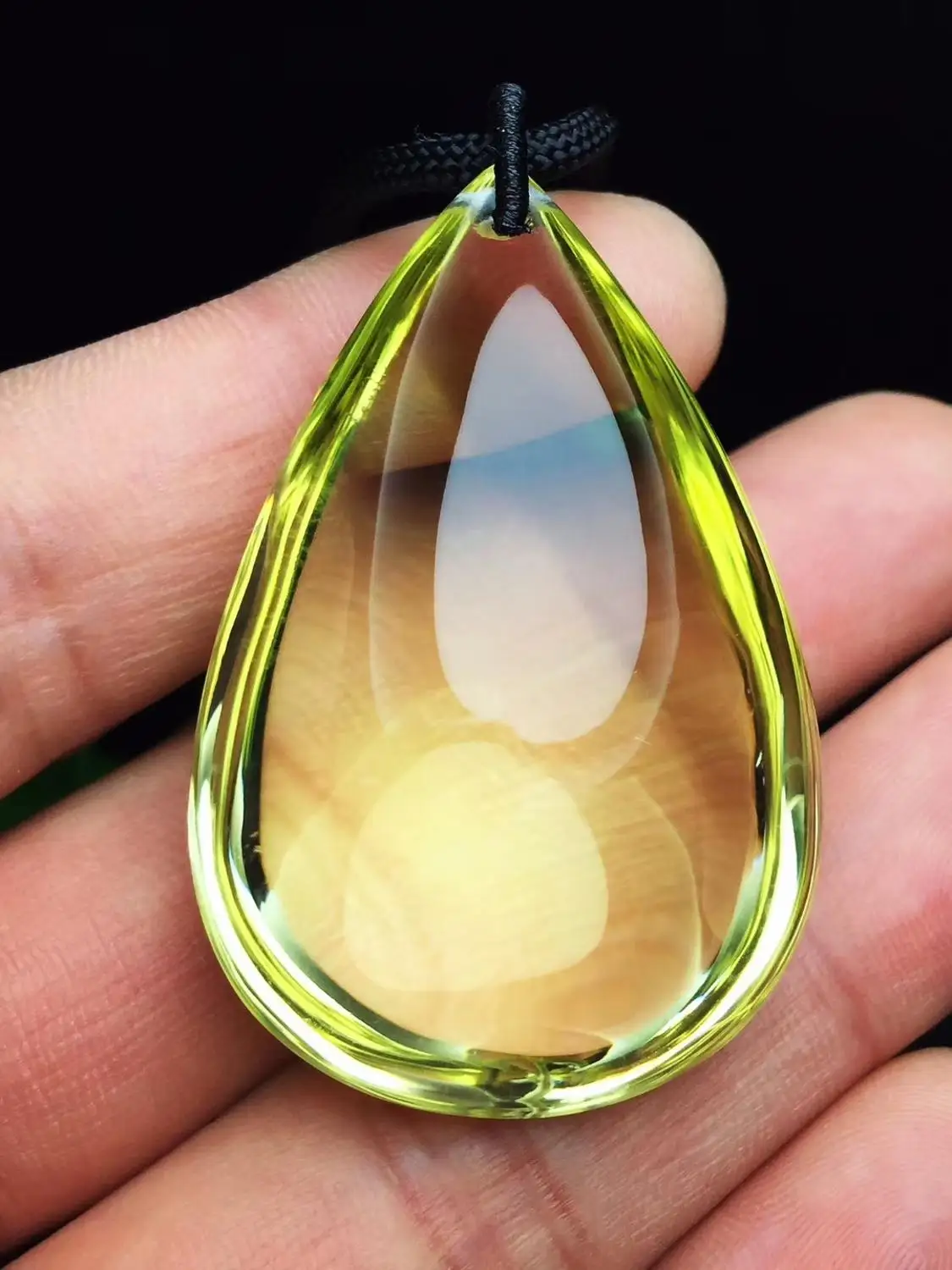 Natural Yellow Citrine Quartz Crystal Women Pendant 48*32*21mm Gemstone Citrine Wealthy Beads Necklace Genuine AAAAA - Image 1
