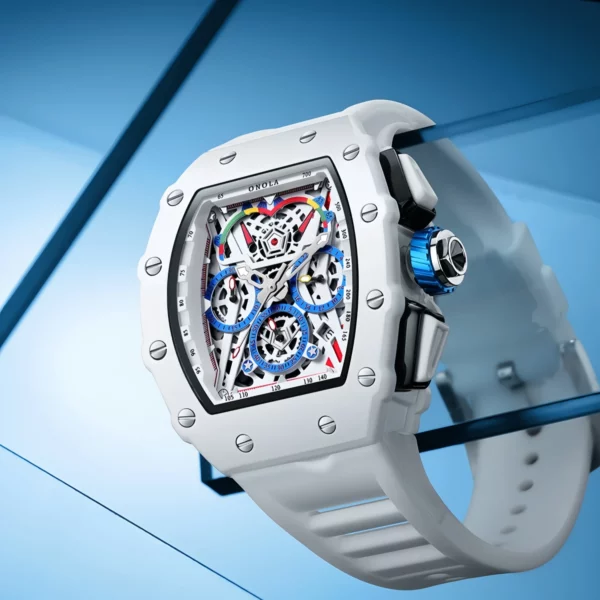 ONOLA Men's Hollow Dial Luminous Calendar Sport Quartz Watch