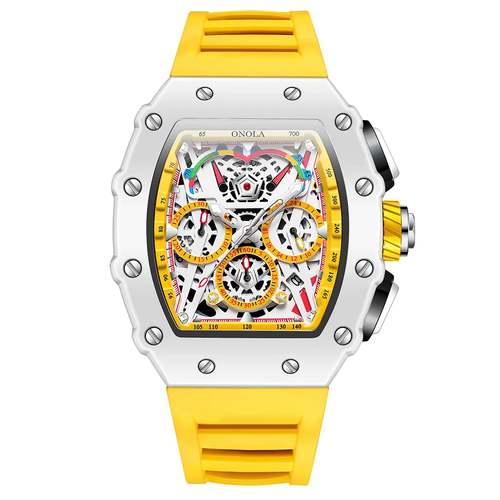 ONOLA Men's Hollow Dial Luminous Calendar Sport Quartz Watch - Image 10