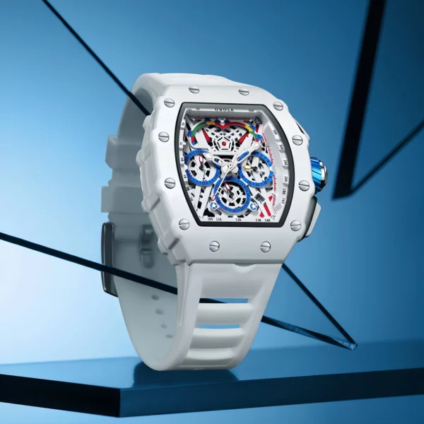 ONOLA Men's Hollow Dial Luminous Calendar Sport Quartz Watch