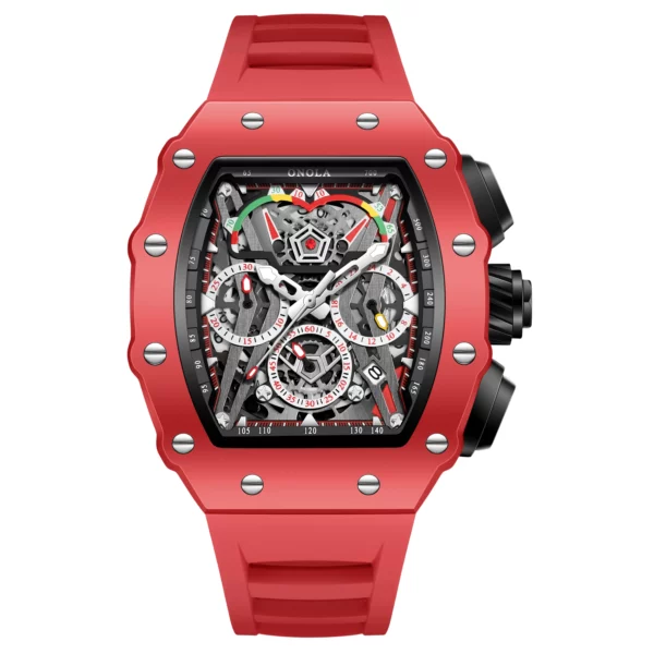 ONOLA Men's Sport Quartz Watch, Silicone Strap