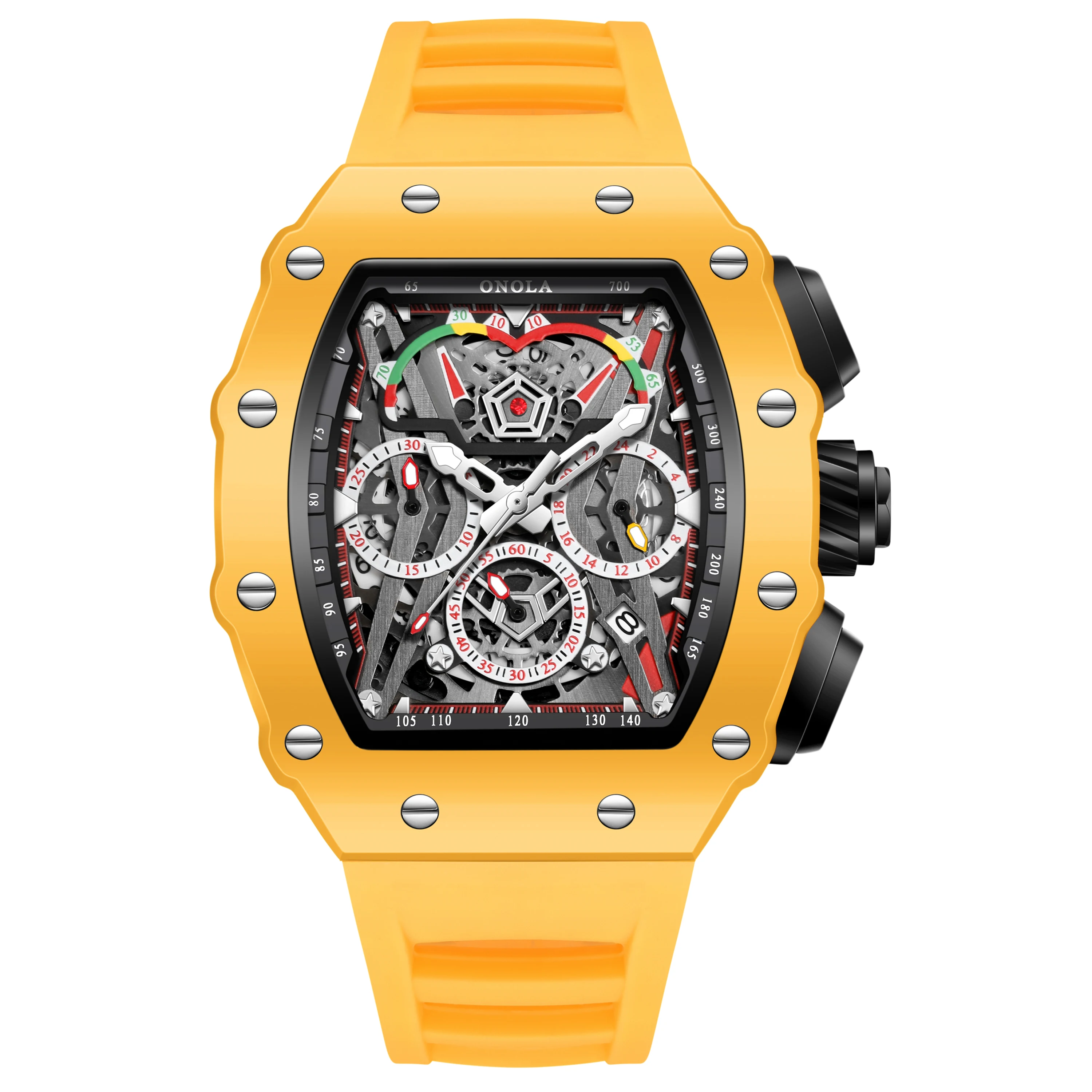 ONOLA Men's Sport Quartz Watch, Silicone Strap - Image 10