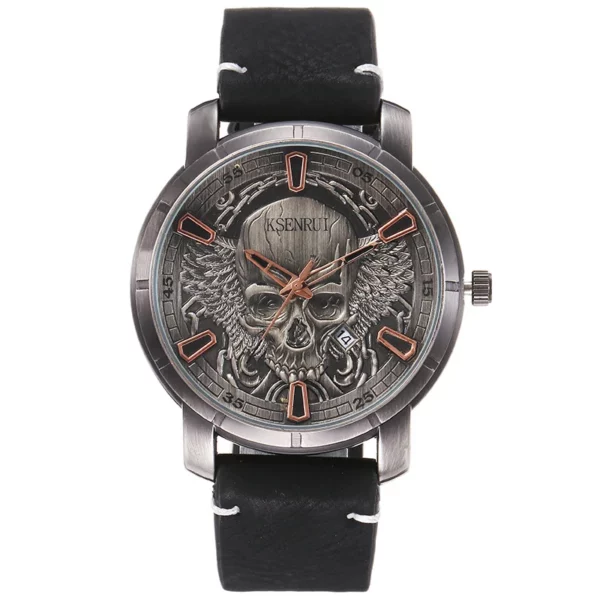 Retro Skull Watch for Men Luxury Steel Leather Strap Fashion Quartz Wristwatches Male Clock Gift Relogio Masculino Drop Shipping