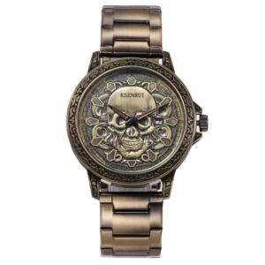 Retro Skull Watch for Men Luxury Steel Leather Strap Fashion Quartz Wristwatches Male Clock Gift Relogio Masculino Drop Shipping - Image 13