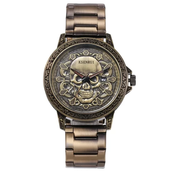 Retro Skull Watch for Men Luxury Steel Leather Strap Fashion Quartz Wristwatches Male Clock Gift Relogio Masculino Drop Shipping