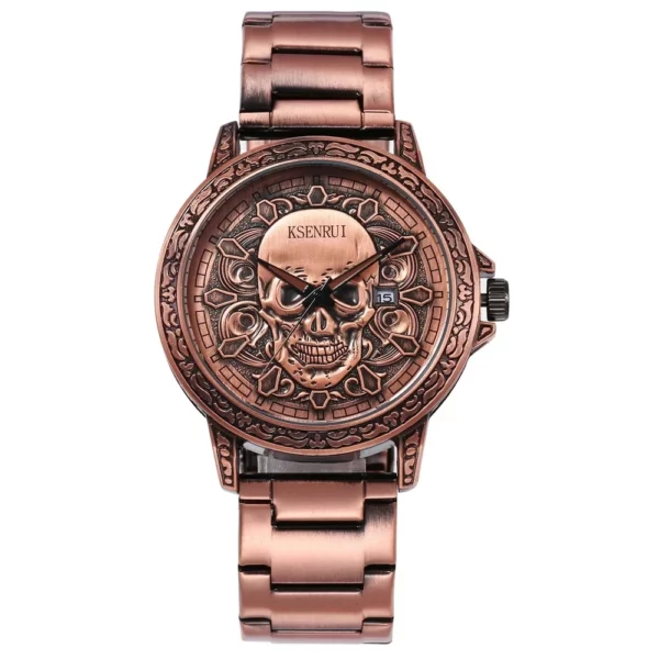 Retro Skull Watch for Men Luxury Steel Leather Strap Fashion Quartz Wristwatches Male Clock Gift Relogio Masculino Drop Shipping