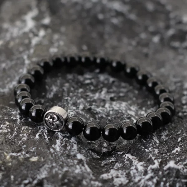 Natural Stone Bracelet for Men: Volcanic Rock and Tiger Eyes