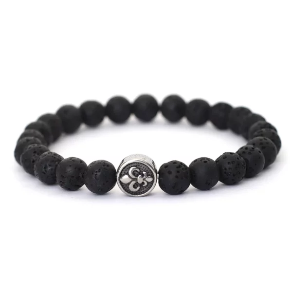 Natural Stone Bracelet for Men: Volcanic Rock and Tiger Eyes
