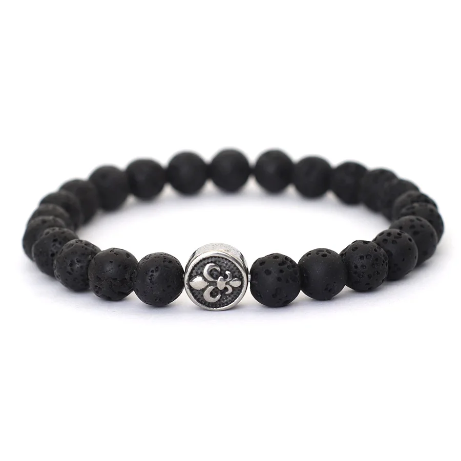 Natural Stone Bracelet for Men: Volcanic Rock and Tiger Eyes - Image 10
