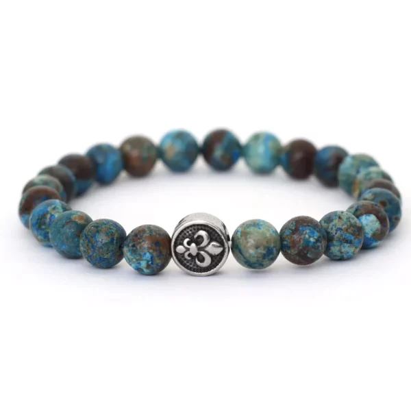 Natural Stone Bracelet for Men: Volcanic Rock and Tiger Eyes
