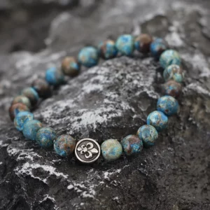 Natural Stone Bracelet for Men: Volcanic Rock and Tiger Eyes