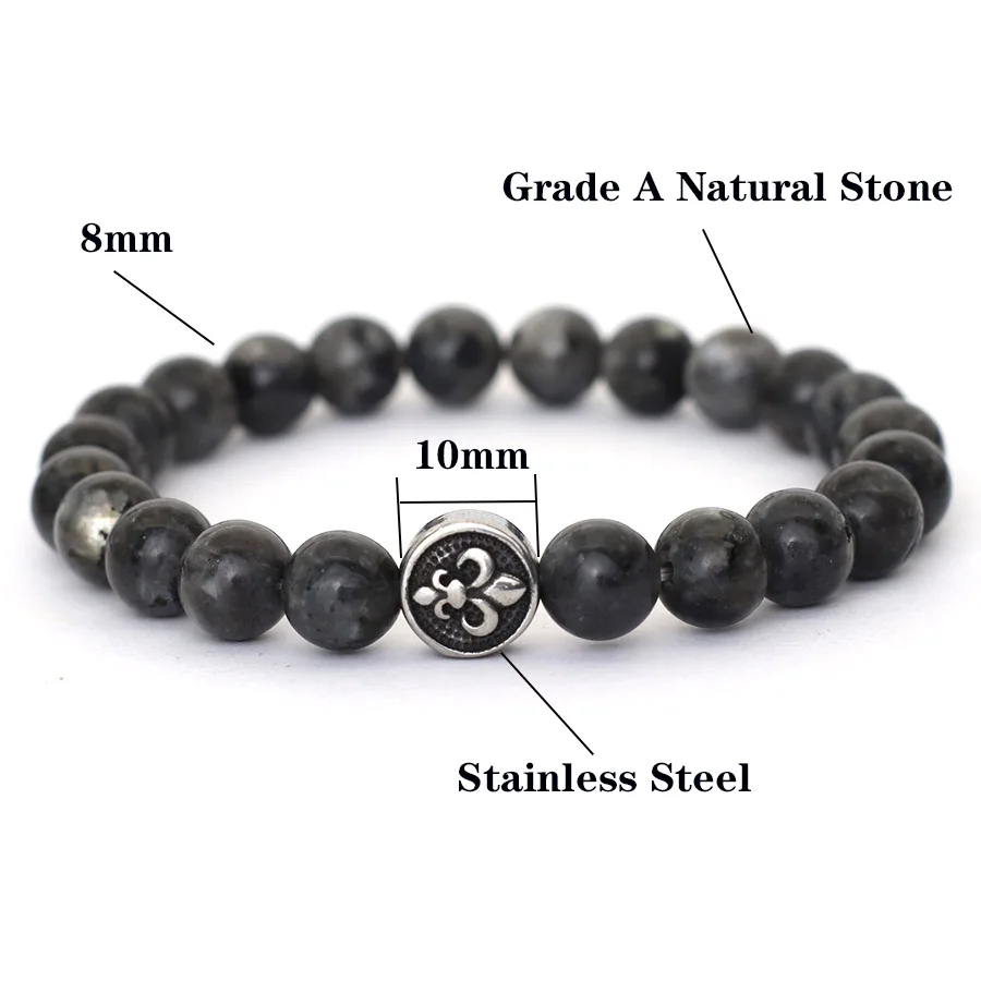 Natural Stone Bracelet for Men: Volcanic Rock and Tiger Eyes - Image 5
