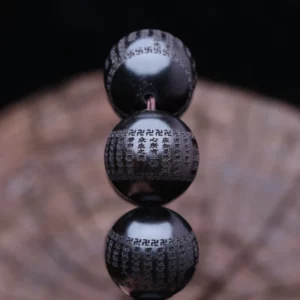 Tibetan Buddhism Bracelet Ebony Classic Book 15mm 18mm Men's Vintage Beaded Charm Lucky Bracelet - Image 4