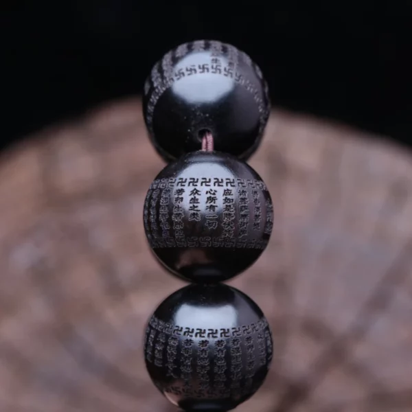 Tibetan Buddhism Bracelet Ebony Classic Book 15mm 18mm Men's Vintage Beaded Charm Lucky Bracelet