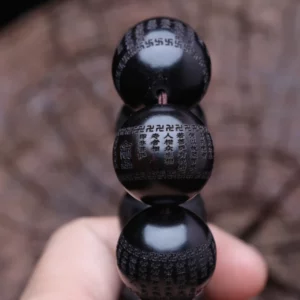 Tibetan Buddhism Bracelet Ebony Classic Book 15mm 18mm Men's Vintage Beaded Charm Lucky Bracelet - Image 5