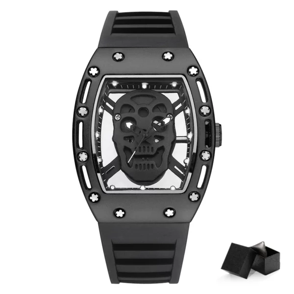 Skull Hollow Quartz Watch: Y2K Gothic Punk Style