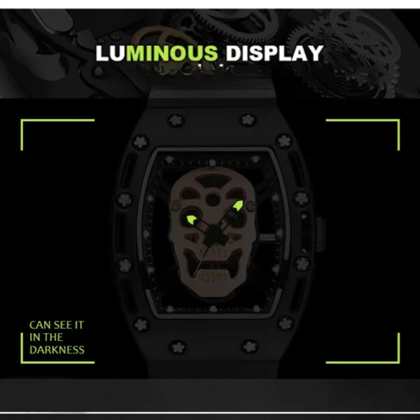 Skull Hollow Quartz Watch: Y2K Gothic Punk Style