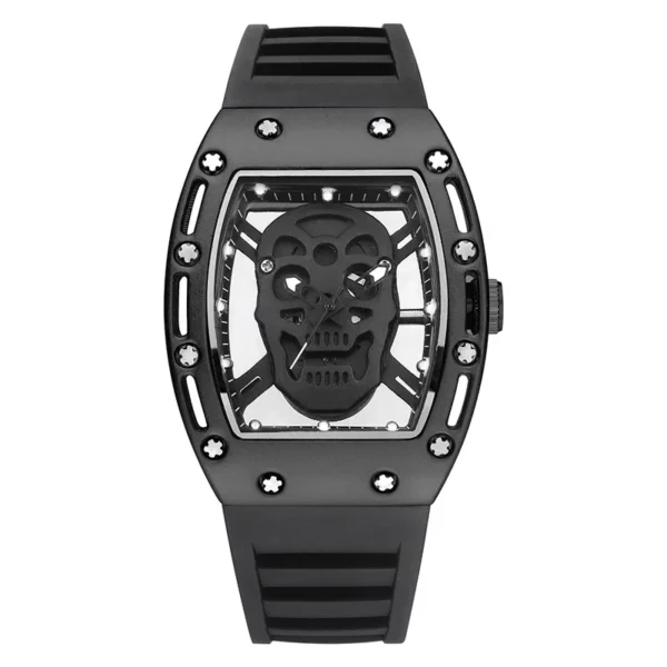 Skull Hollow Quartz Watch: Y2K Gothic Punk Style