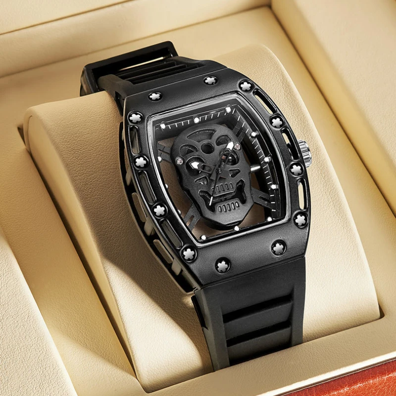 Skull Hollow Quartz Watch: Y2K Gothic Punk Style - Image 1