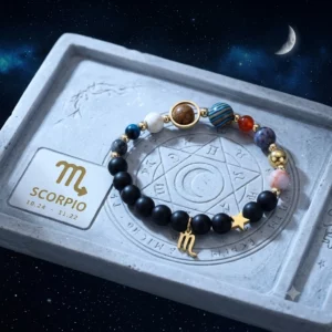 Natural Stone Solar System Eight Planets 12 Zodiac Signs Crystal Stone Bracelet Birthday Gift Zodiac Charm Bracelet Libra Leo - Image 1