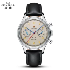 النورس 1963 الطبعة الدولية ساعة ميكانيكية للرجال كرونوغراف الطيار دليل لف ساعة ST1901 حزام جلد أسود الساخن
