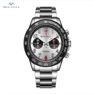 ساعات Seagull-Panda كرونوغراف ميكانيكية للرجال ، ساعة معصم تجريبية ، حركة الرياح اليدوية ، ساعات الياقوت المضيئة ،