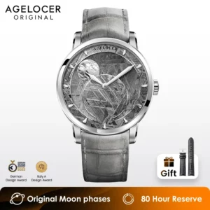 ساعة AGELOCER الأصلية 29.51-Days Meteorite Moon المرحلة هدية عيد ميلاد للرجال